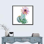 Blooming Cactus Watercolor Wall Art