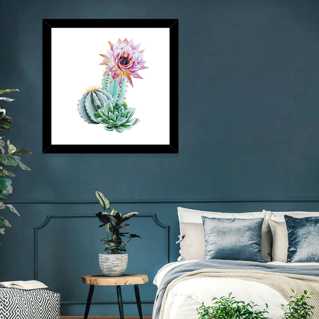 Blooming Cactus Watercolor Wall Art