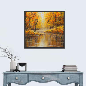 Golden Autumn River Wall Art