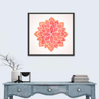 Red Lotus Mandala Wall Art
