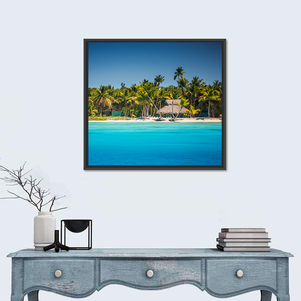 Punta Cana Beach Wall Art in a room, square