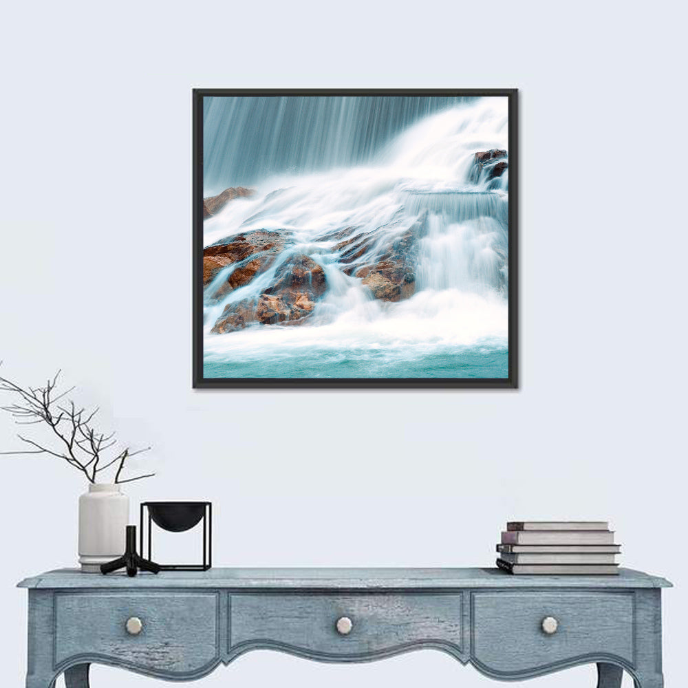 Ningbo Cascading Waterfall Wall Art in a room, square