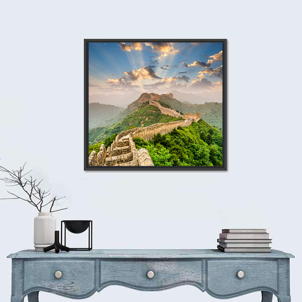 Great Wall of China Wall Art in a room, square