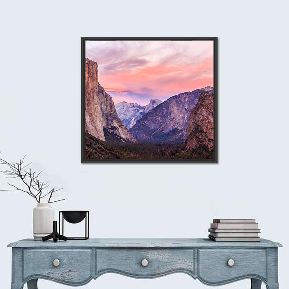 El Capitan at Tunnel View Wall Art in a room, square