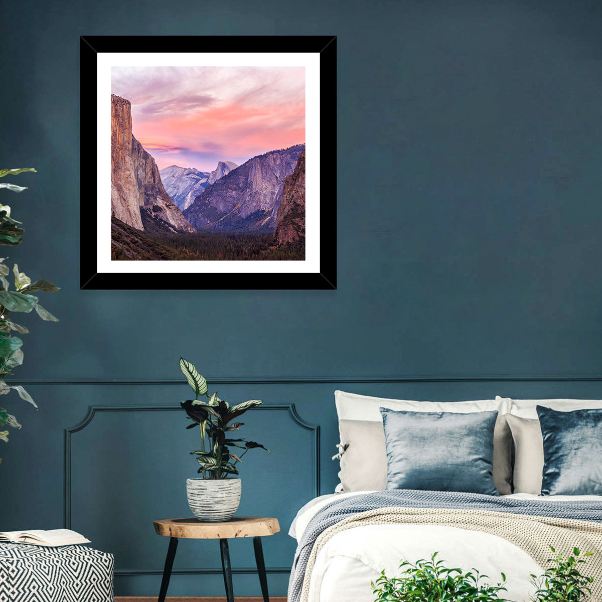 El Capitan at Tunnel View Wall Art in a room, square