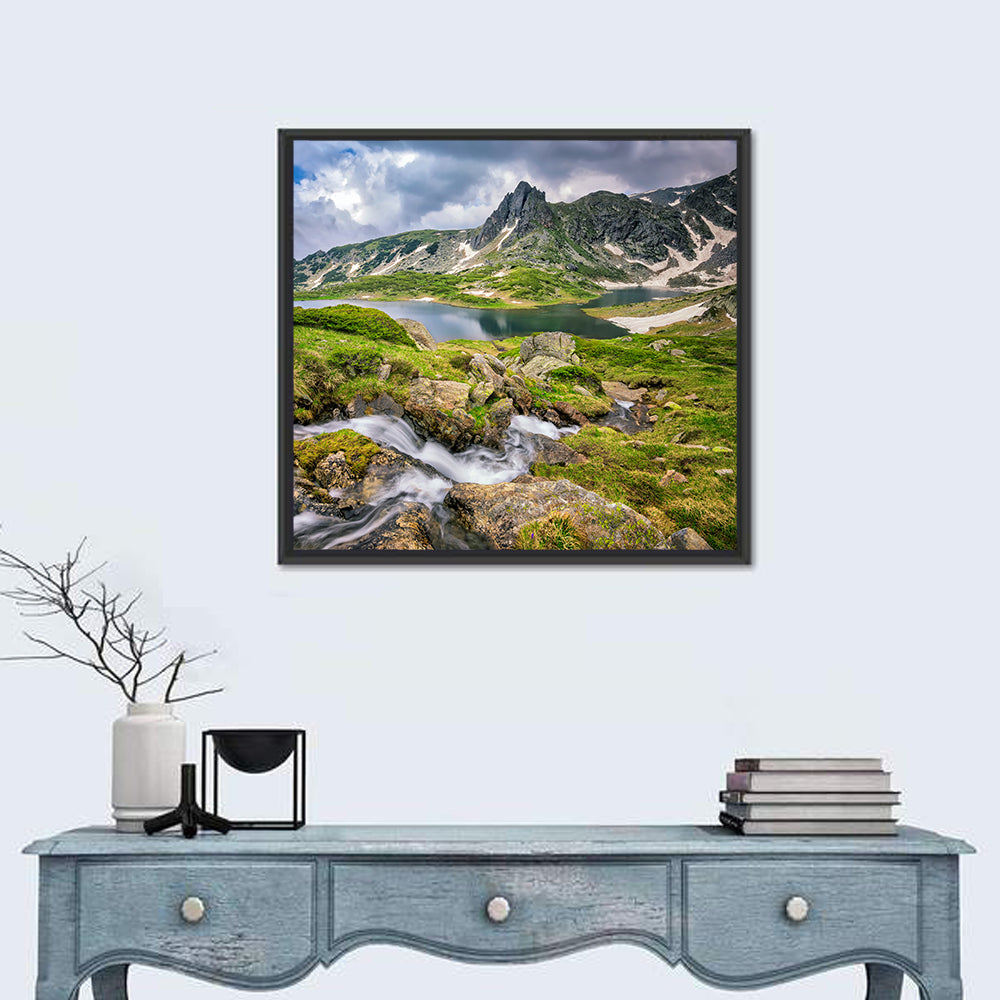 Seven Rila Lakes View Wall Art in a room, square