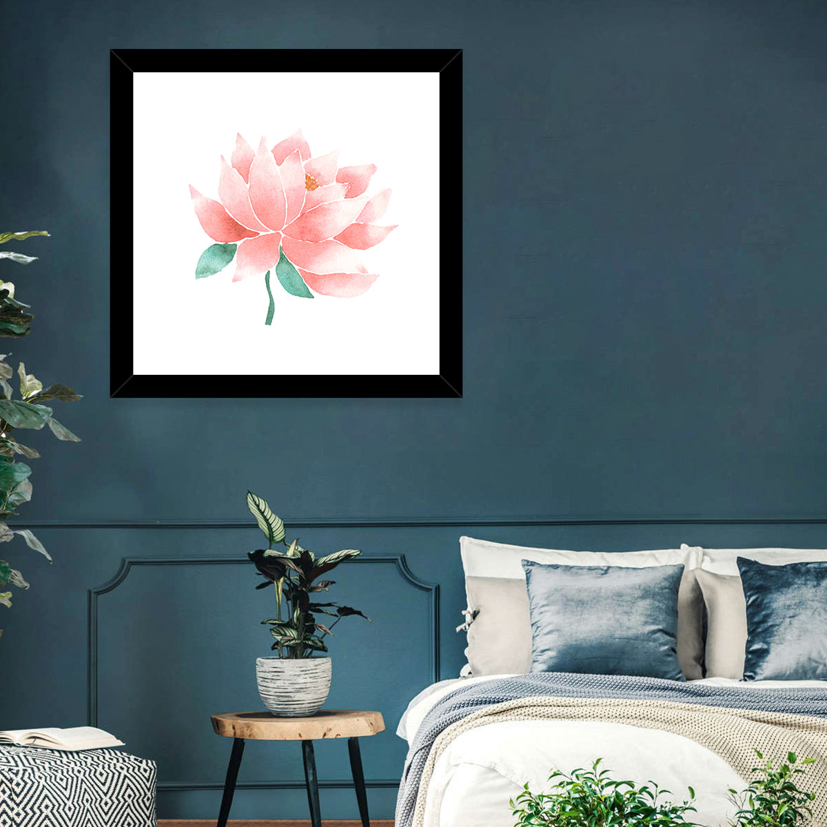 Soft Pink Lotus Watercolor Wall Art