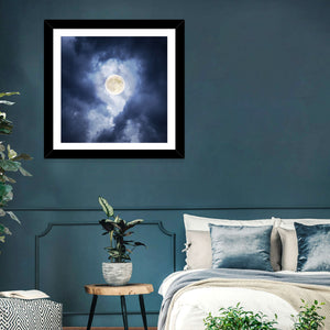Moon & Cloudy Sky Wall Art
