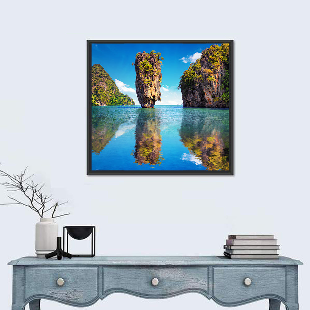 Ko Tapu Limestone Stack, Phang Nga Wall Art in a room, square