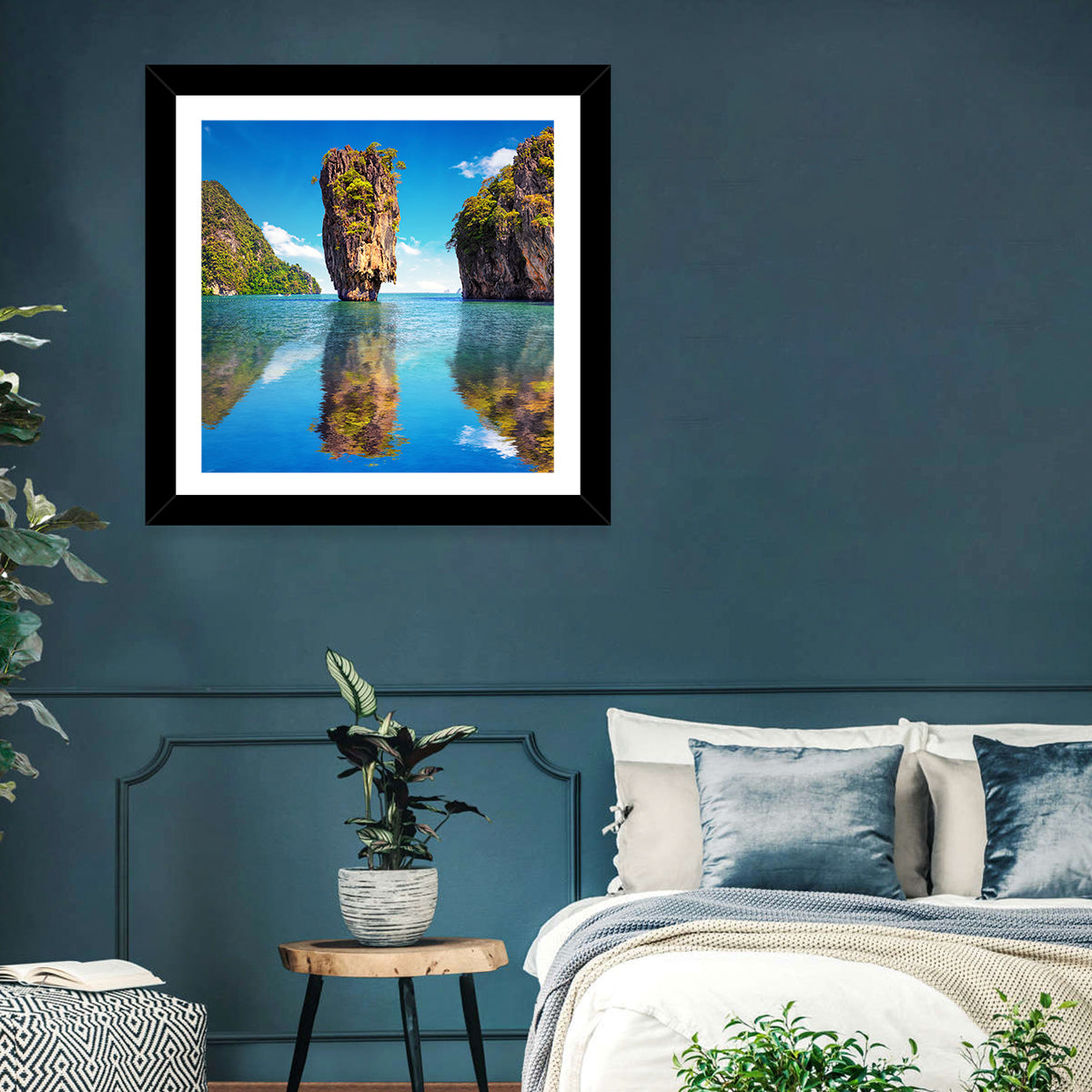 Ko Tapu Limestone Stack, Phang Nga Wall Art in a room, square