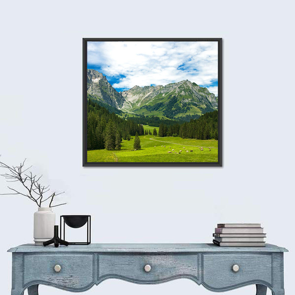 Arnibach Valley Summer Meadow Wall Art in a room, square