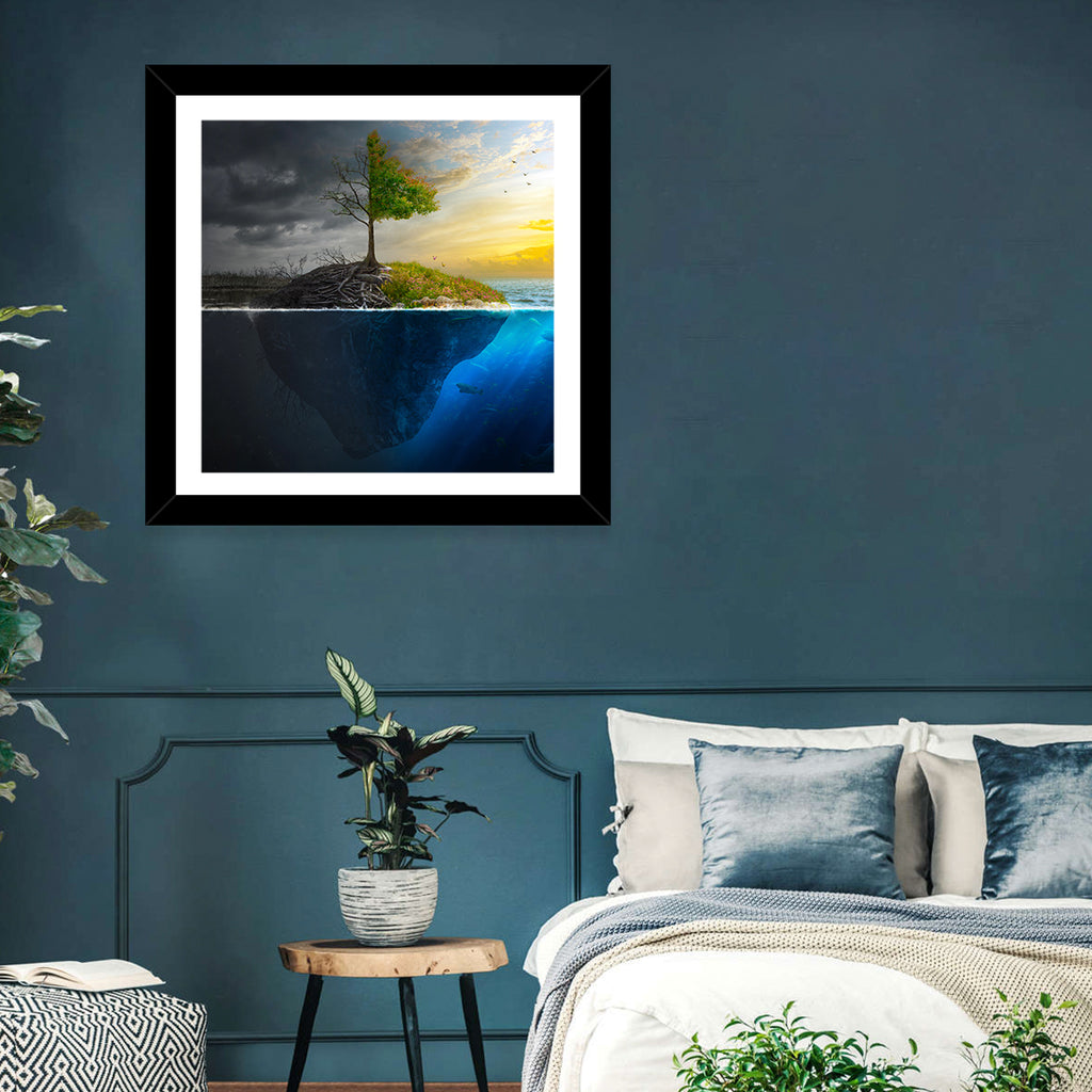 Split Island Tree of Duality Wall Art