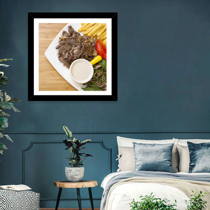 Beef with Fries Dish Wall Art