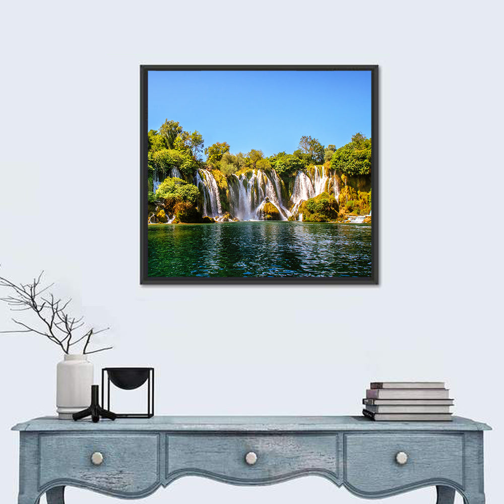 Kravice Waterfalls Wall Art in a room, square