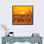 Golden Flock at Sunset Wall Art