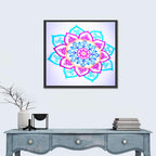 Vibrant Hand-drawn Mandala Flower Pattern Wall Art