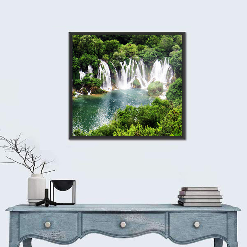 Kravice Falls Wall Art in a room, square