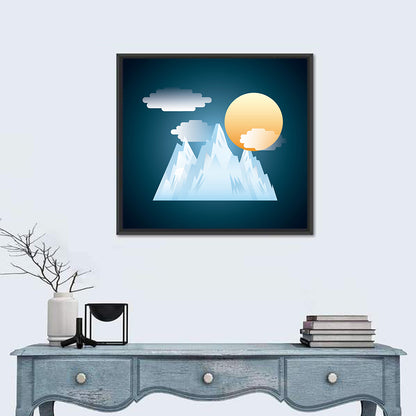 Snowy Mountain Illustration Wall Art