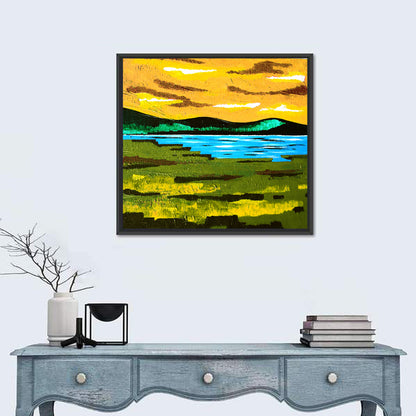 Mountains Lake Abstract Wall Art