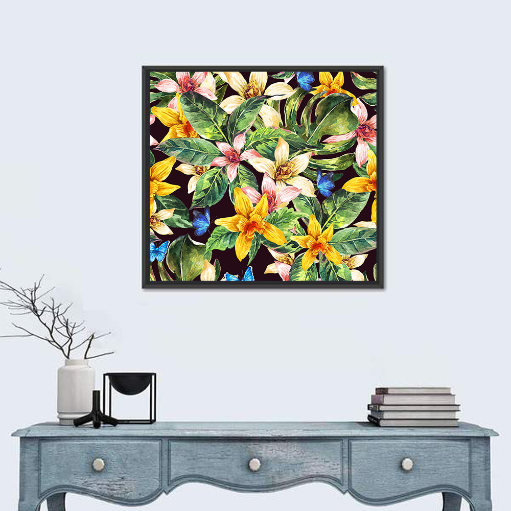Tropical Orchid Pattern Wall Art
