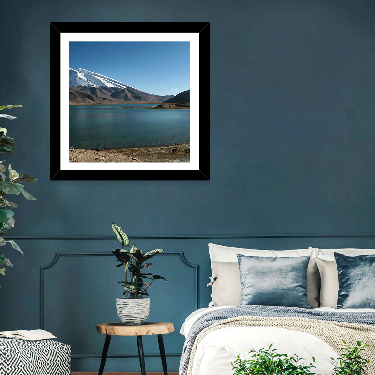 Muztahgata and Karakul Lake Wall Art in a room, square