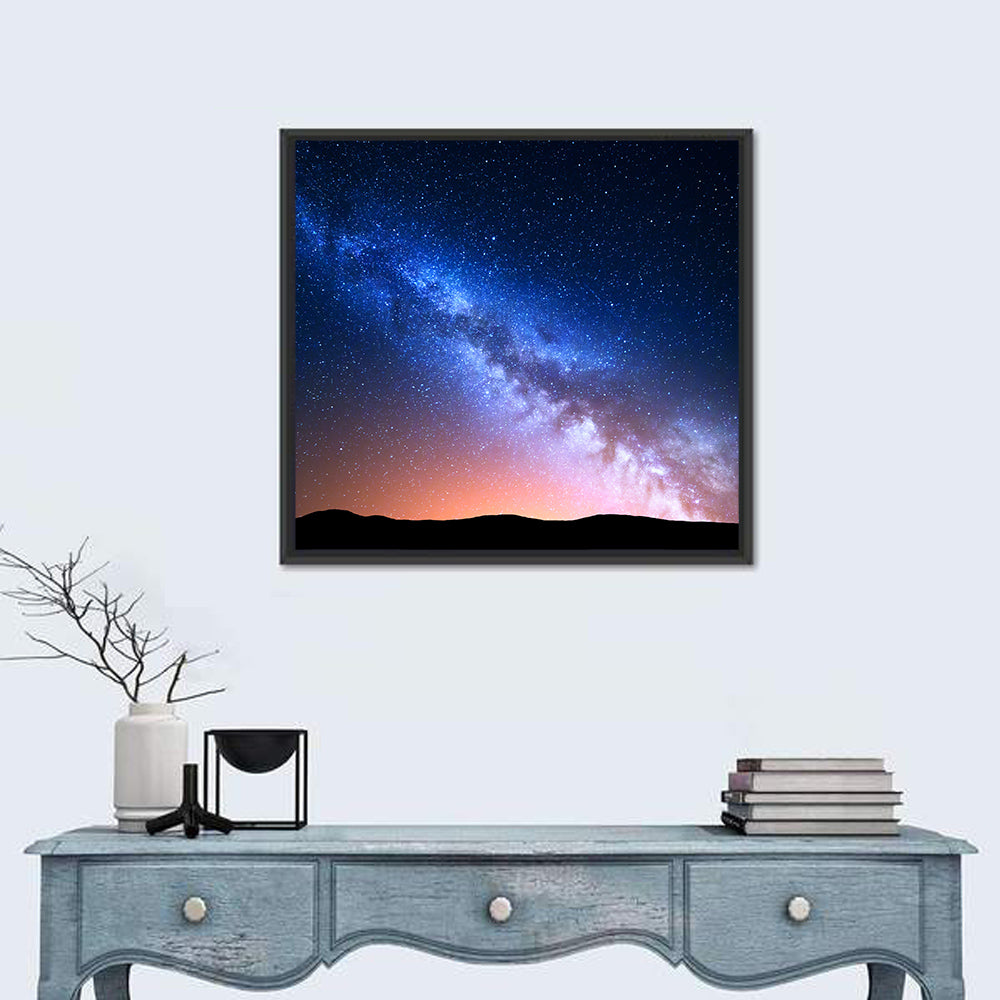 Milky Way Over Silhouetted Hills Wall Art