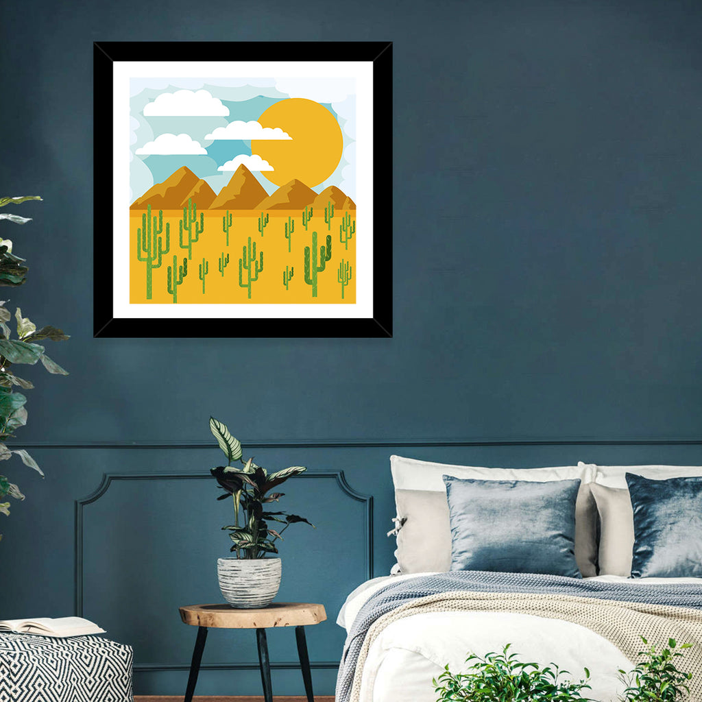 Sunny Desert Landscape Wall Art