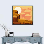 Geometric Canyon Sunrise Wall Art