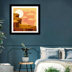 Geometric Canyon Sunrise Wall Art
