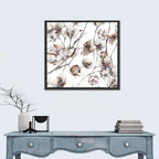 Watercolor Cotton Bolls Wall Art