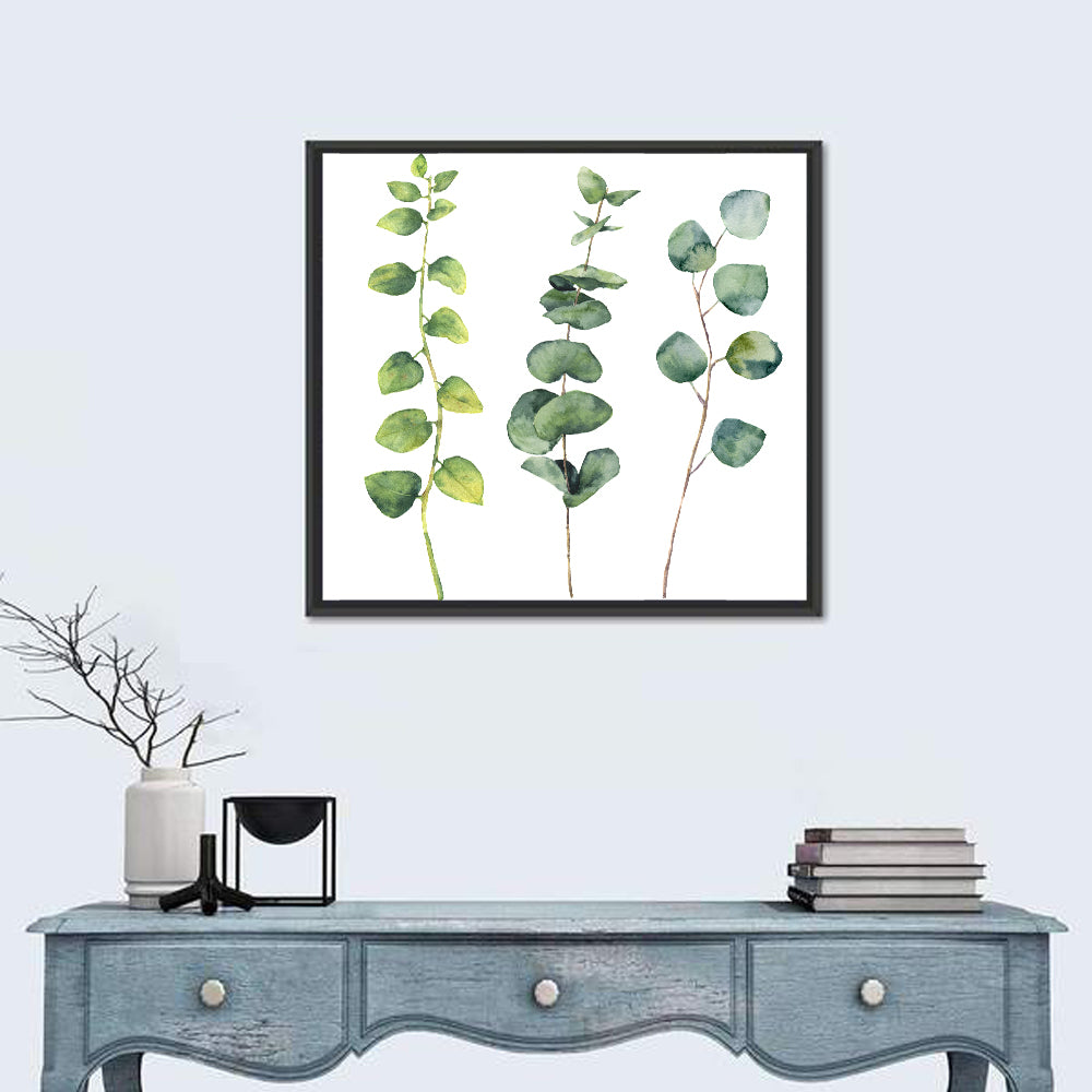 Watercolor Eucalyptus Stems Wall Art