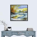 Winter River at Golden Hour Wall Art