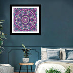 Vibrant Purple Teal Mandala Pattern Wall Art