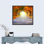 Golden Autumn Tree Tunnel Wall Art