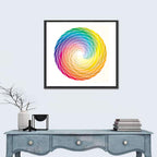 Radial Rainbow Spiral Wall Art