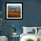 Finnish Autumn Landscape with Red-roofed House Wall Art
