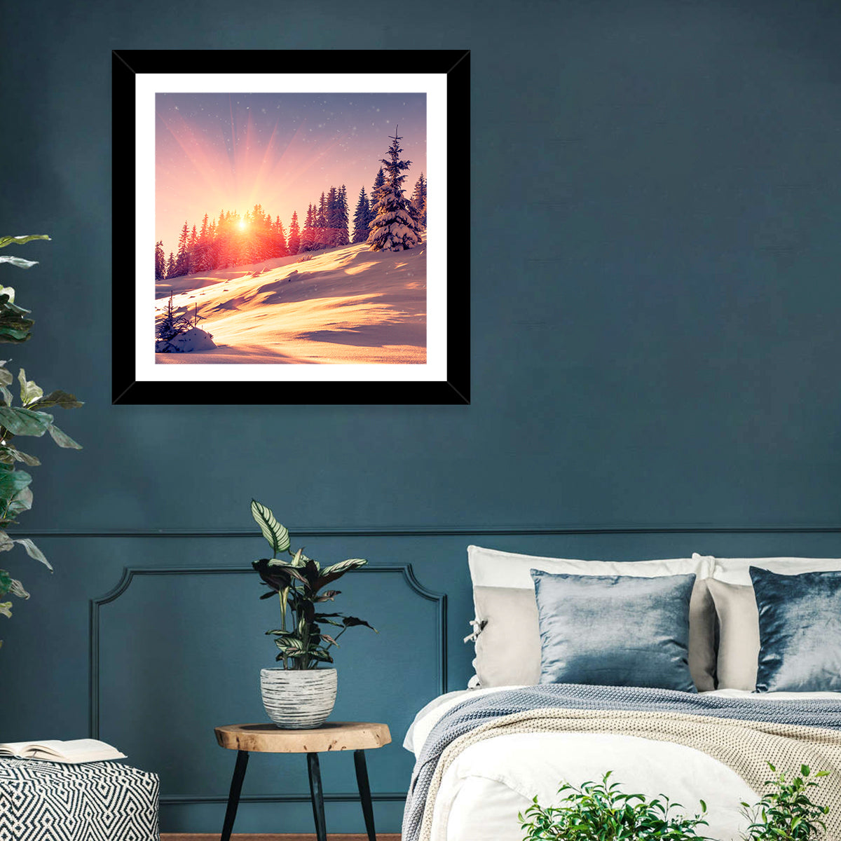 Winter Mountains Sunrise Wall Art