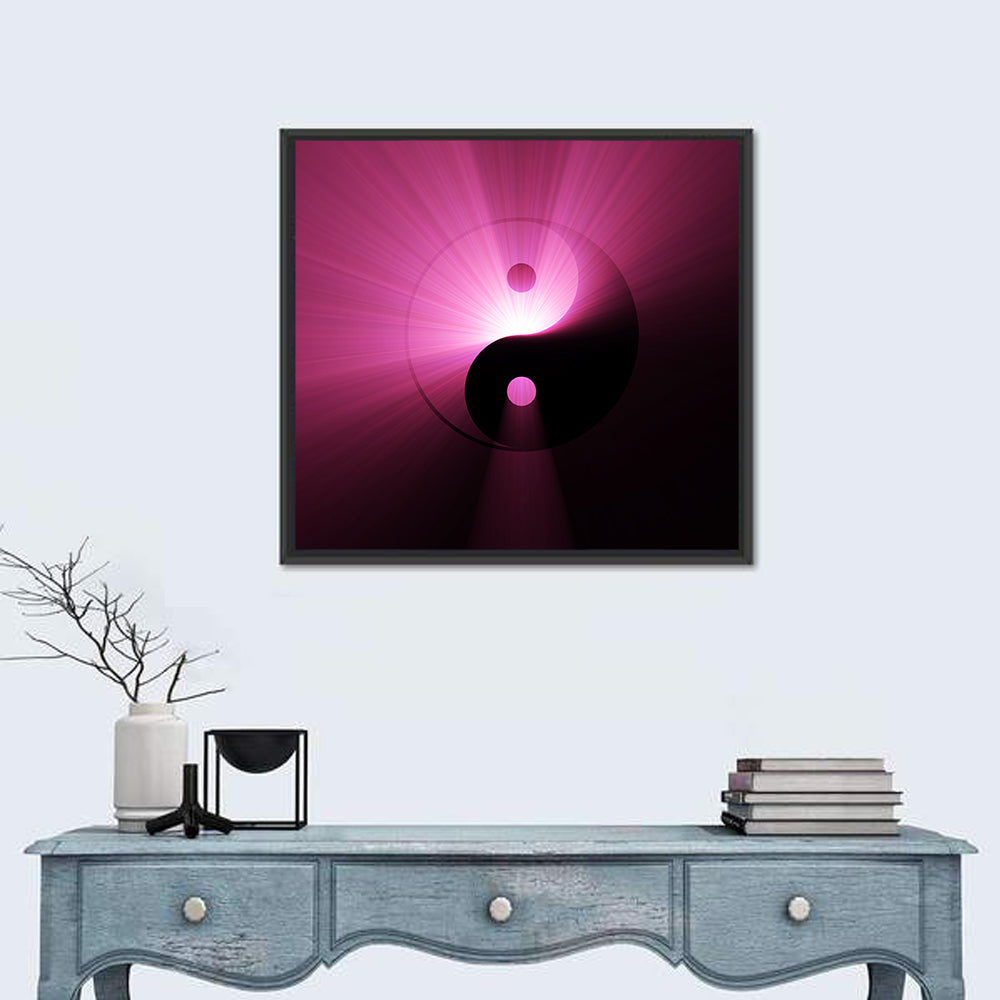 Magenta Yin Yang Symbol Wall Art