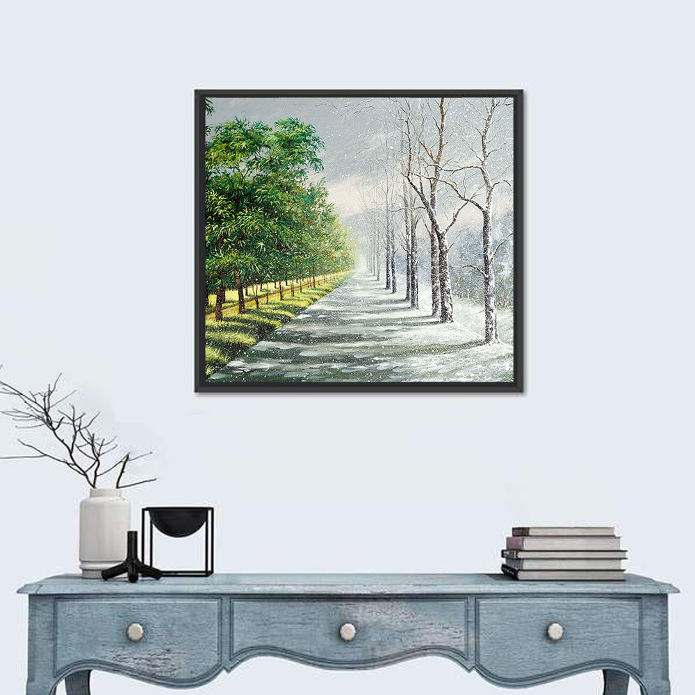 Winter & Summer Comparison Wall Art