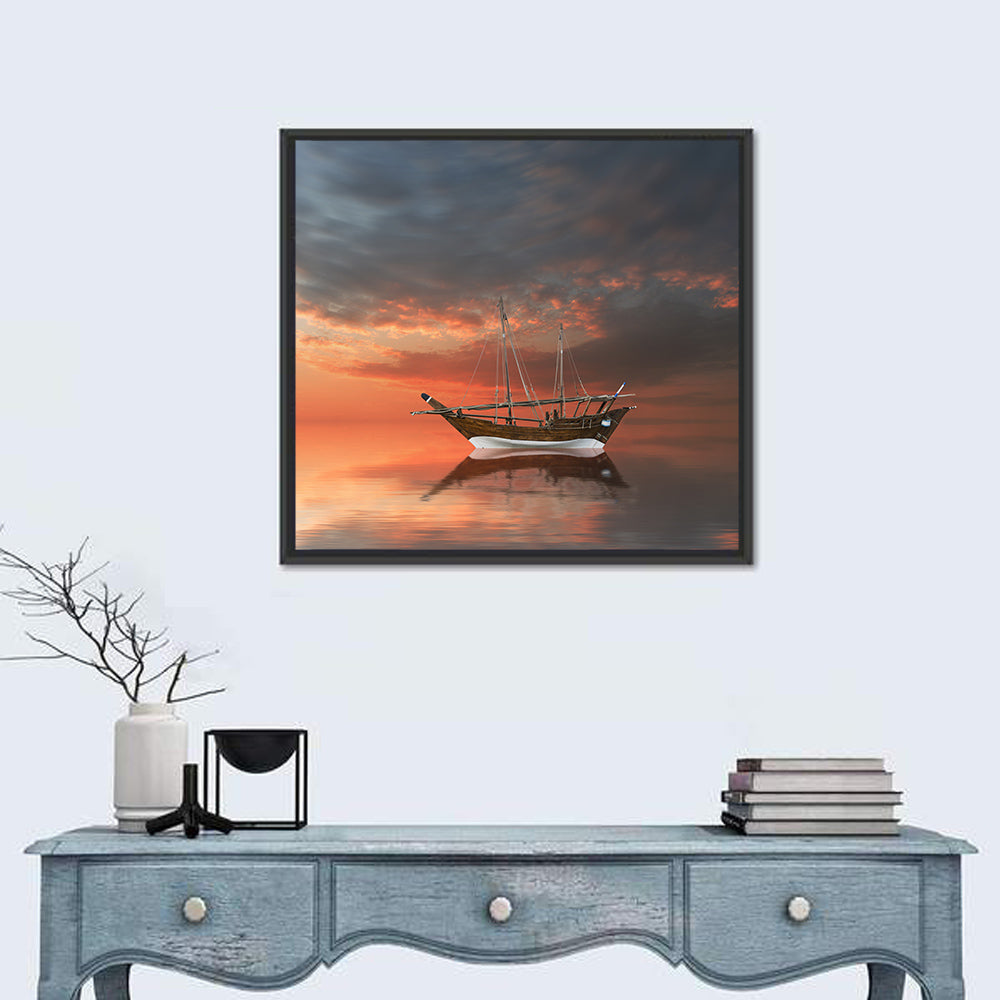 Dhow at Sunset Wall Art