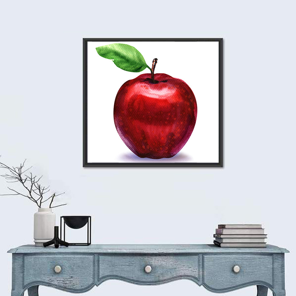 Red Apple Watercolor Wall Art