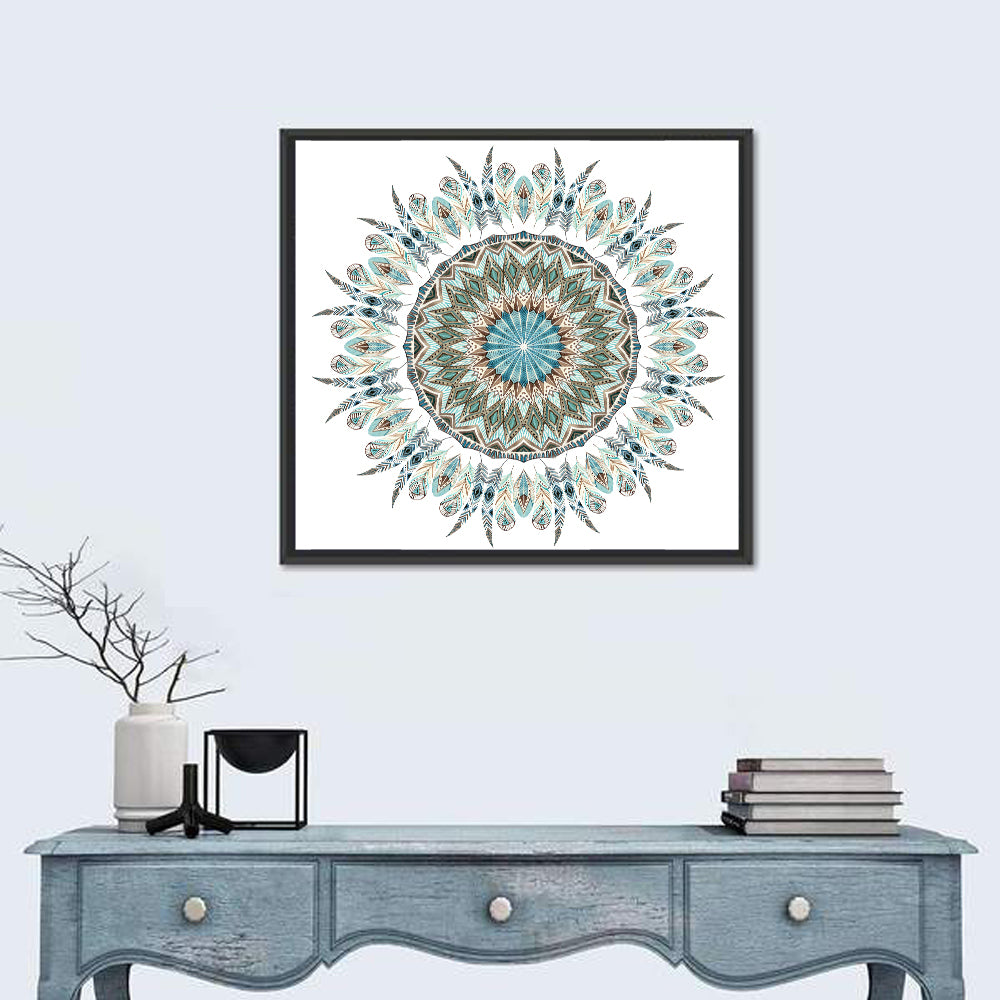 Layered Feather Mandala Wall Art