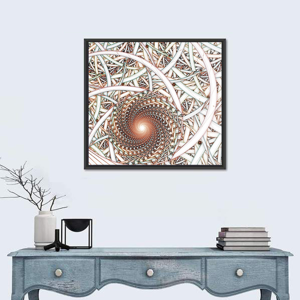 Copper Fractal Spiral Mandala Wall Art