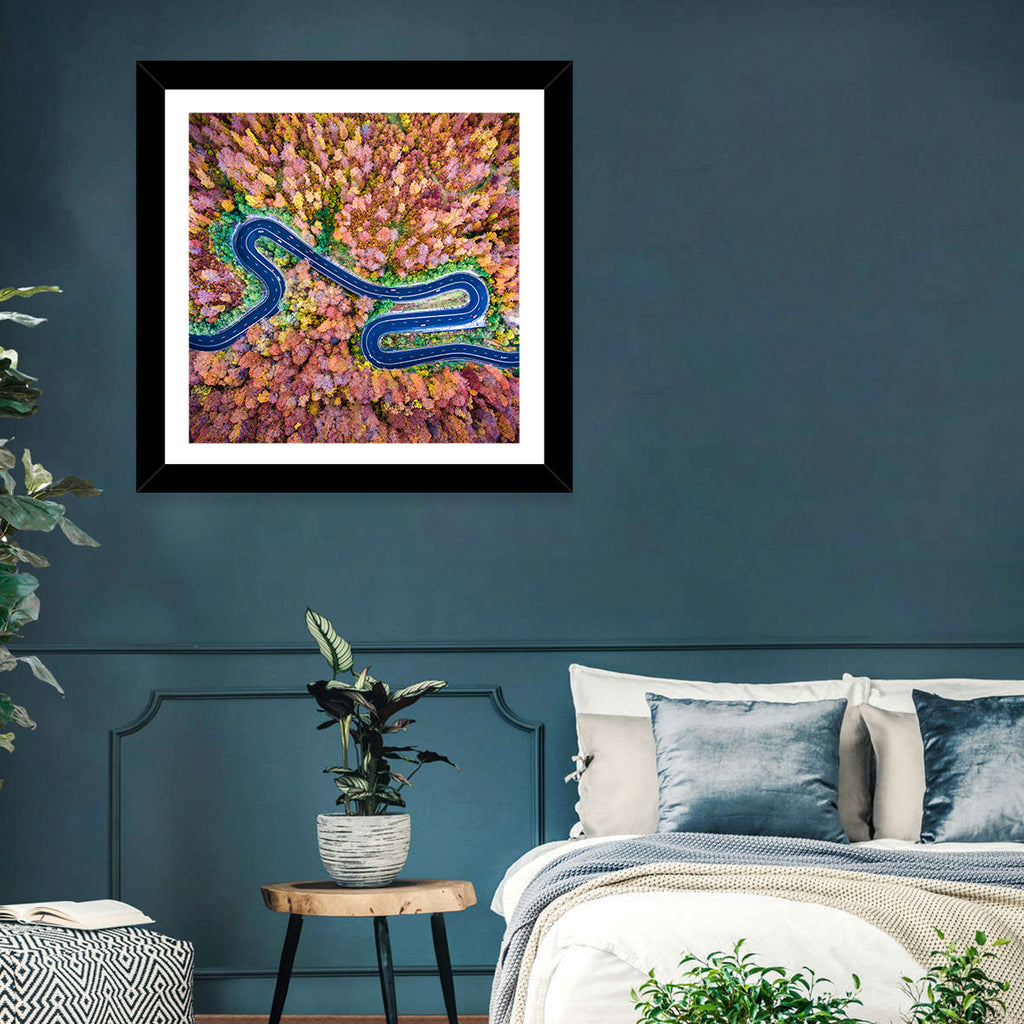 Aerial Winding Road Wall Art