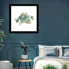 Eucalyptus Leaves with Pink Blossom Wall Art