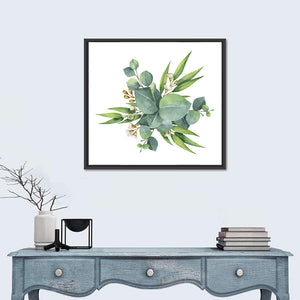 Green Floral Leaves Wall Art