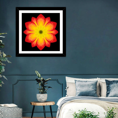 Red Mandala Flower Wall Art