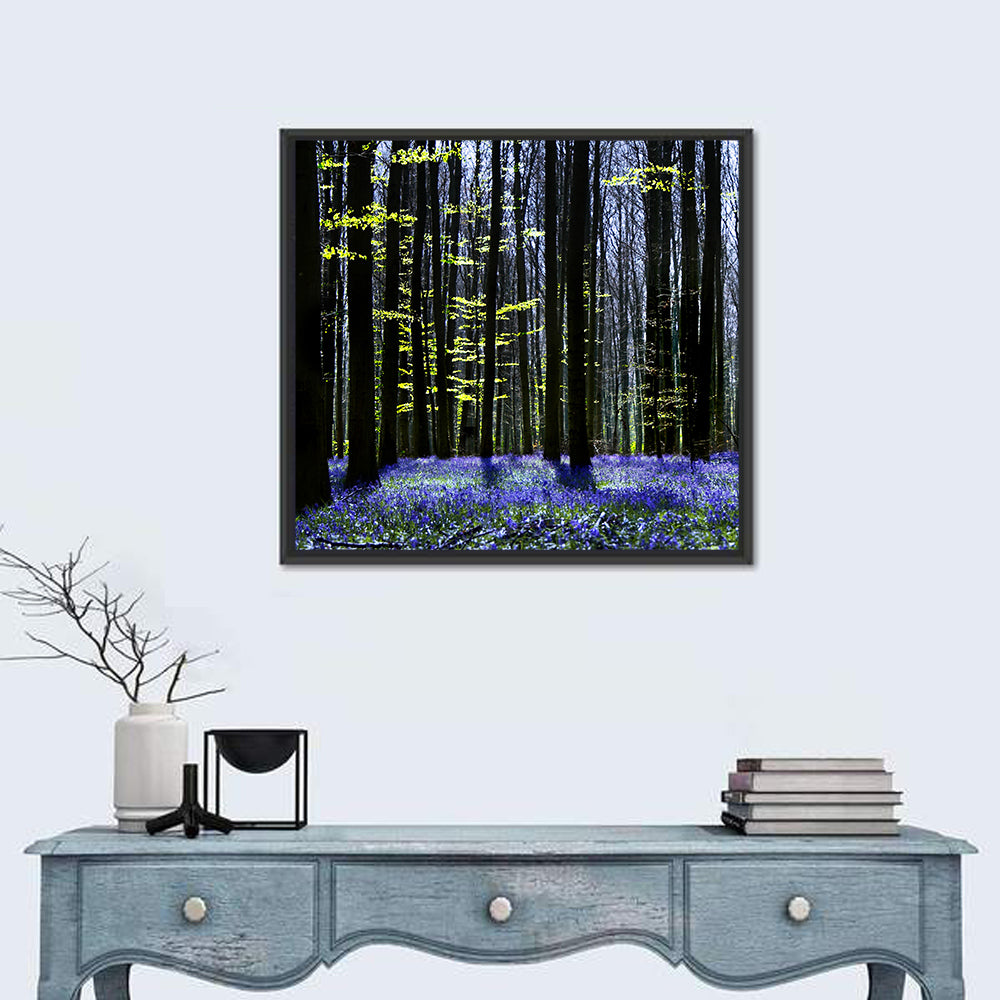 Bluebell Symphony Wall Art in a room, square