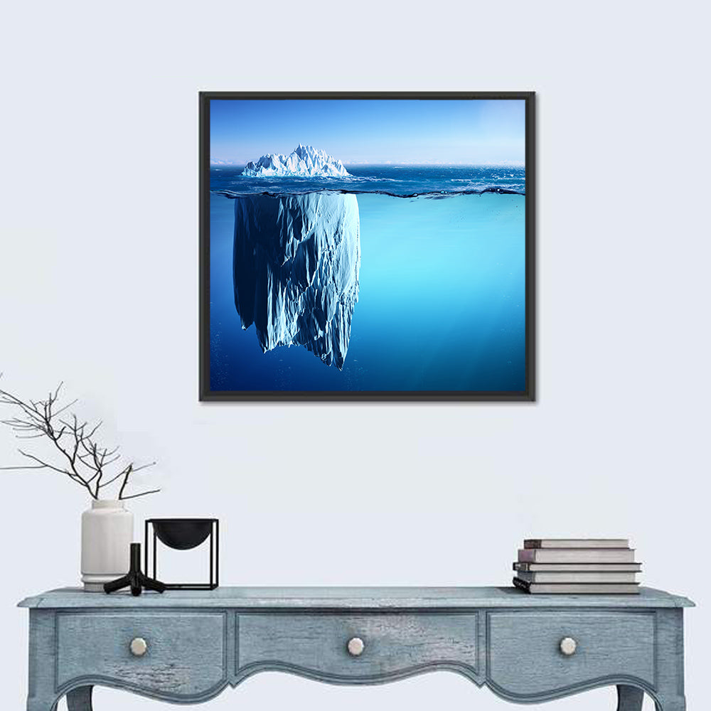 Floating Iceberg Wall Art in a room, square