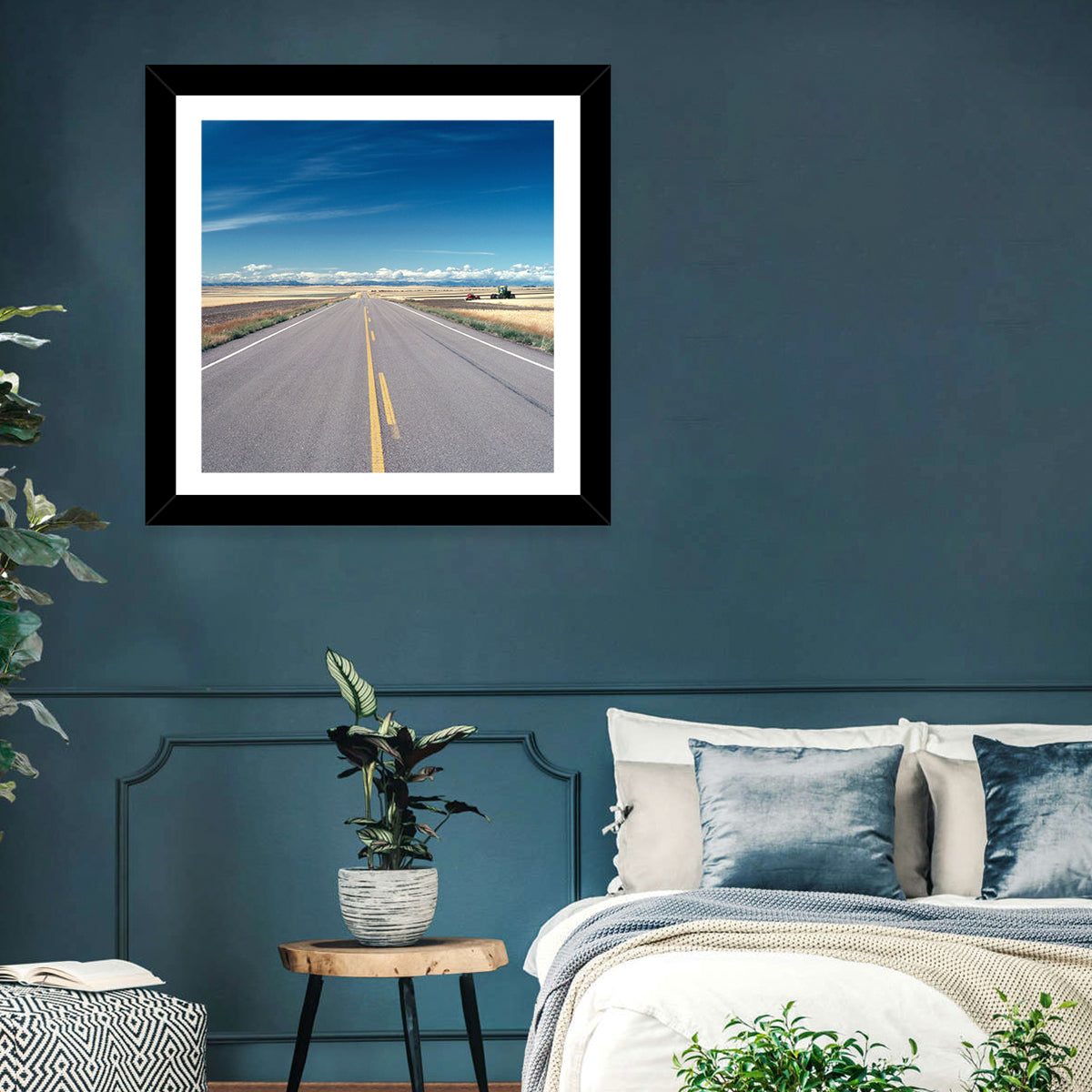 Infinite Road, Montana Wall Art in a room, square